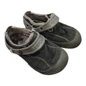 Fleece Lined Crocs Toddler Unisex Sz 9 Shoes Black warm crocs.
